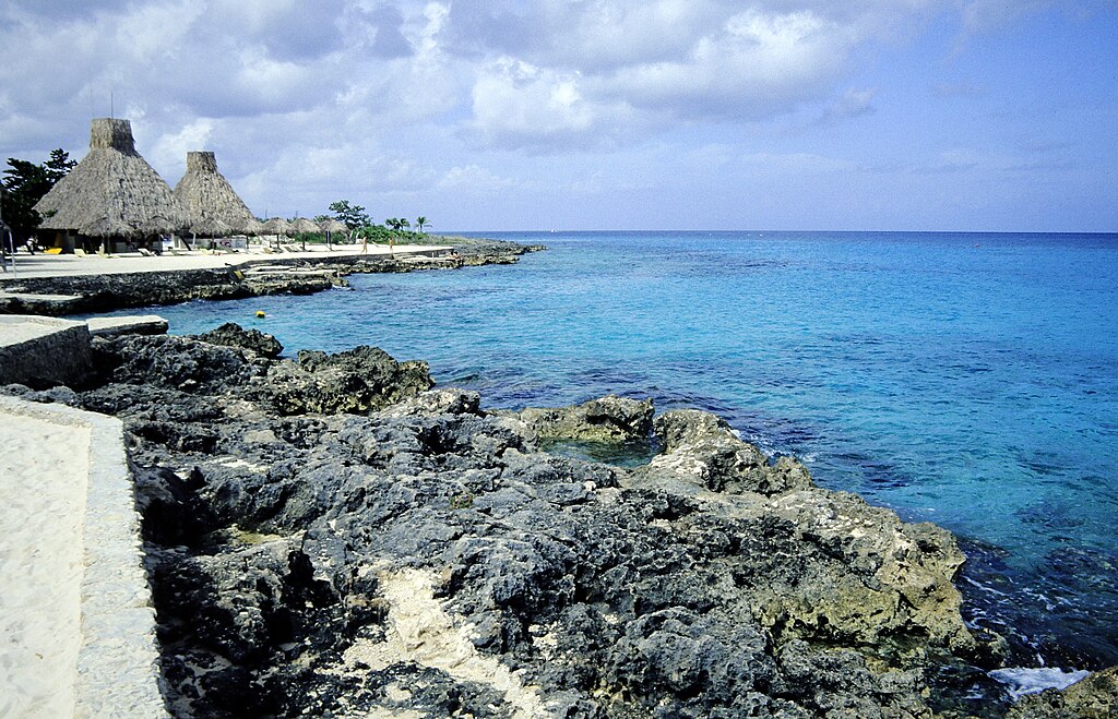 Chankanaab National Park lagoon and beach area in Cozumel